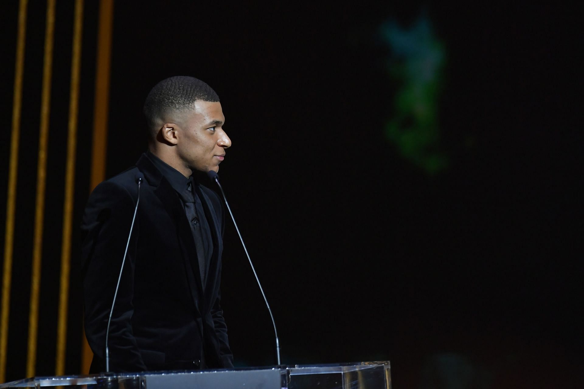 Kylian Mbappe during the 2021 Ballon d'Or gala